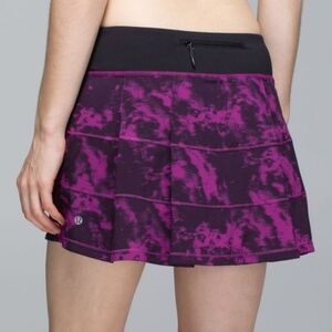 Lululemon Pace Rival Skirt II 4-way Stretch Regular Breezie Regal Plum Black 12